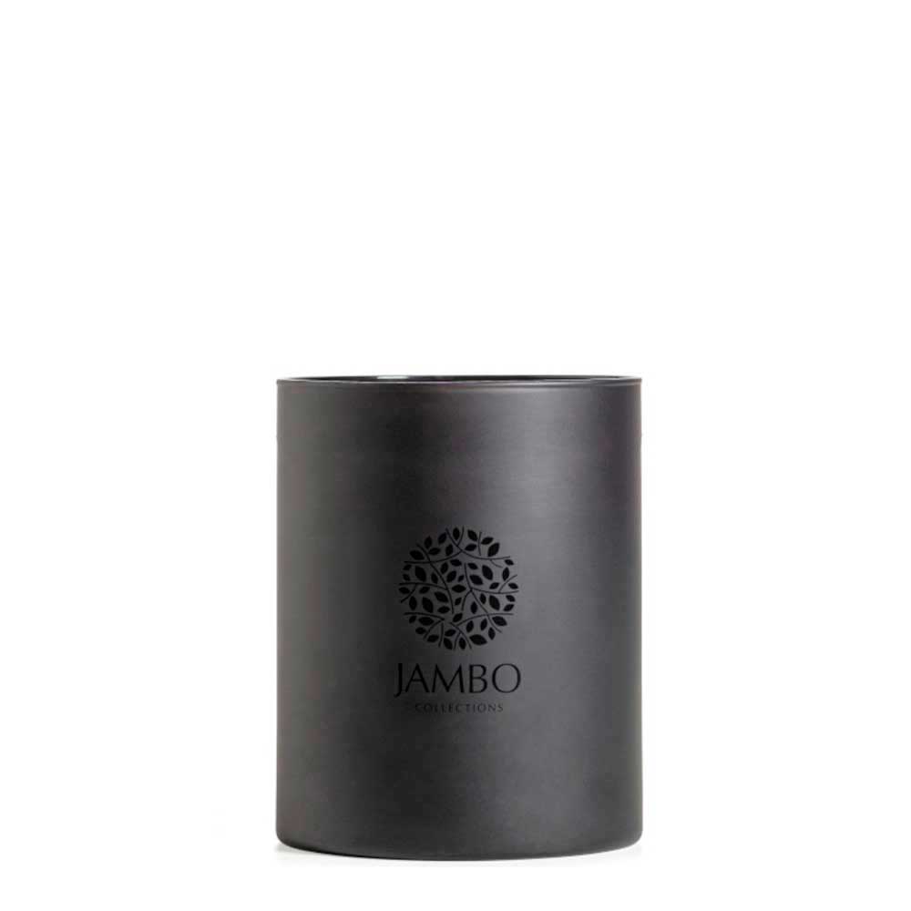 Jambo Collections Pico Turquino geurkaars S – oosters-houtachtige geur in luxe zwarte kaars – te koop bij Interior Fragrances